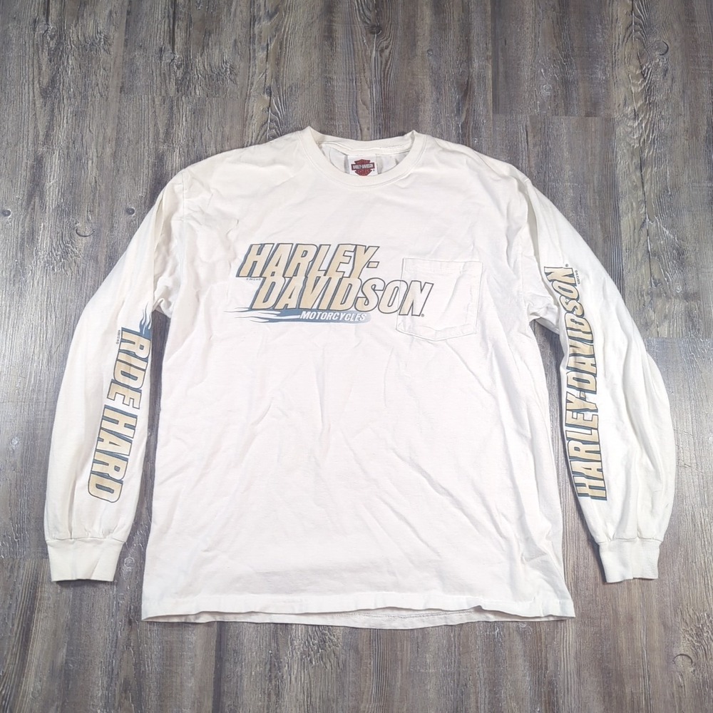 Harley Davidson Yellowstone Men's T-Shirt Size Large White Bozeman Montana